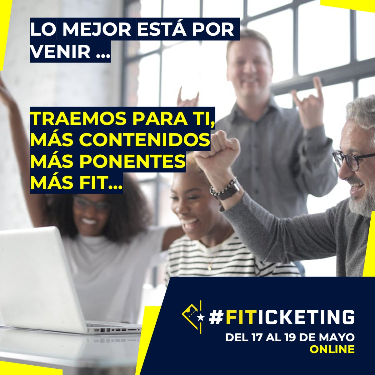 fiticketing's tweet photo. ¡ES TAN BUENO QUE TE DAREMOS MÁS! ➕🔝

La edición 2022 @fiticketing te van encantar: 

- Deporte profesional ⚽ 

- Festivales Musicales 🎼 

- Esports 🎮👾 

- Arenas multipropósito 🏟

- Consultoría estratégica  📊📈

Inscríbete en https://t.co/DP1oW6kwjk 

#fiticketing https://t.co/rRm7KoJTdk