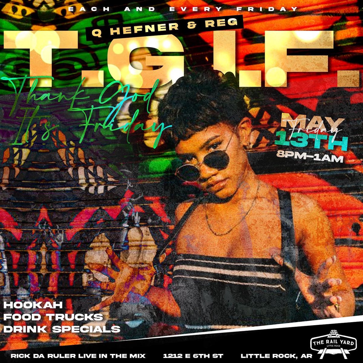Q_Hefner_'s tweet photo. I feel like I told you, but imma run it by you again…

FRIDAY we at The RailYard w/ @gotdamnrick !!!

Pineapple Ladyz pulling up to bless us 
🙏🏾😩

-Hookah
-Food Trucks
-Drink specials! https://t.co/cbb7a8xPVS
