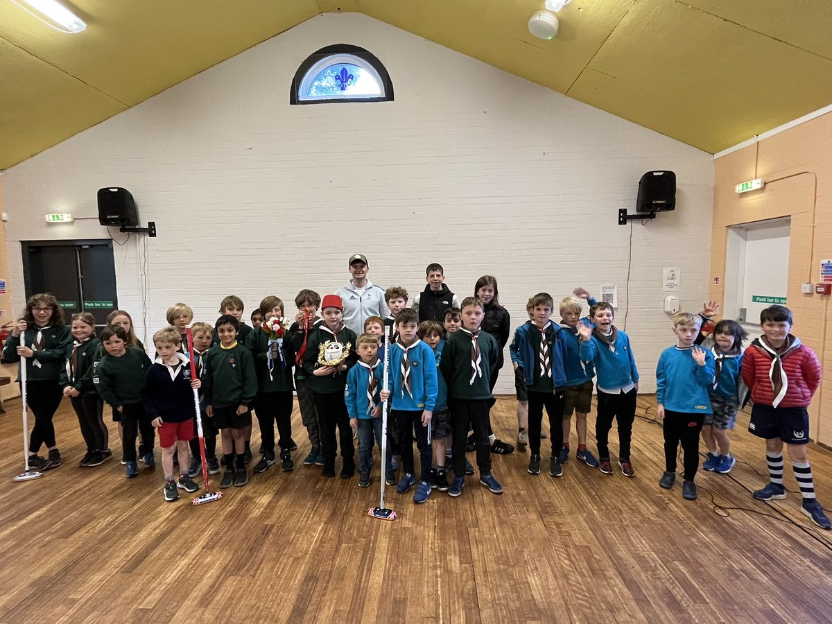 Huge thank you to Olympian <a href="/BruceMouat/">Bruce Mouat</a> for his inspiring talk at our Hall tonight. The audience really enjoyed it. The Beavers, Cubs and Scouts were amazed at getting to hold a real Olympic medal (that and the free Pizza Hut in Beijing!) <a href="/sesscouts/">South East Scotland Scouts</a> <a href="/enescouts/">Edinburgh NE Scouts</a> <a href="/ScoutsScotland/">Scouts Scotland</a>