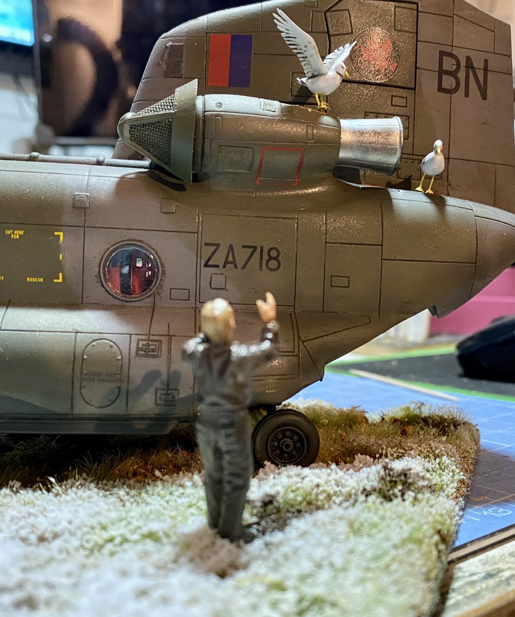 g00nshow's tweet photo. The BN โShuddering Shithouseโ vignette is done. Itโs designed to be viewed from the starboard side, so had a little fun with an โEaster eggโ on the port in case anyone gets to view that side. โBugger off!โ #BravoNovember #chinook #Falklands40 https://t.co/AMivFfESpB