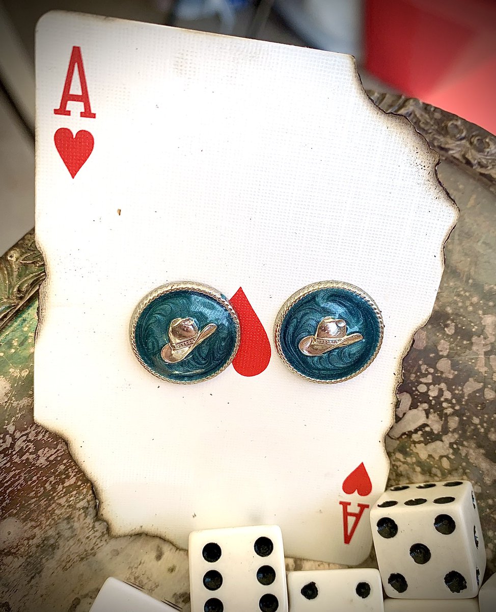 ♣️Turquoise cowboy hat earrings- $29.99