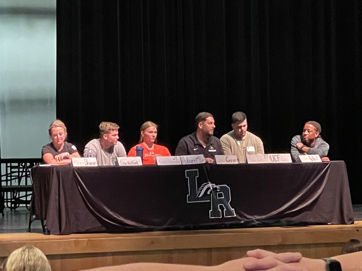 Mental Health for Athletes event at LRHS with a panel of coaches and alumni. Powerful stories, strategies, and support for our high school athletes from those that have gone through the highs and lows. “You are more than your sport!” <a href="/Manateeschools/">Manatee Schools</a> #MentalHealthAwarenessMonth