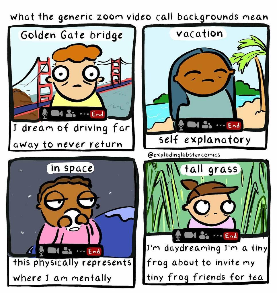 lobster_comics's tweet photo. I drew this in a zoom meeting
.
.
.
#zoom #zoommeeting #zoommeetings #antiwork #worksucks #videocall #workmemes #workmeme #workcomics
#frogs #frogsofinstagram https://t.co/2O6Bhim0PG