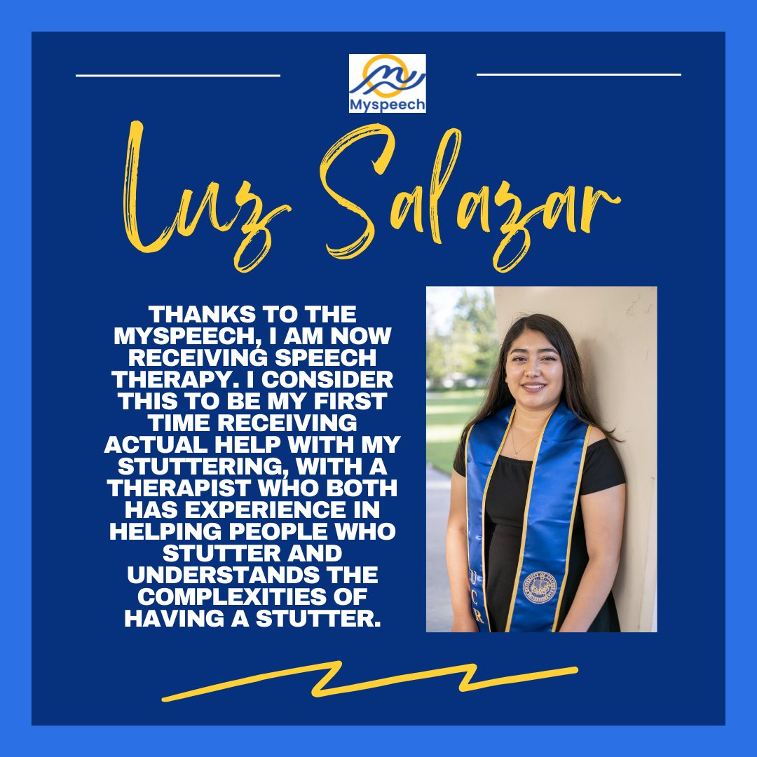 A big part of our mission here at MySpeech is to connect #PWS with #SLPs who are focused on making speech easier for PWS

During #Nationalstutteringawarenessweek we're sharing the experiences of our clients for our #stutteringcommunity to read: