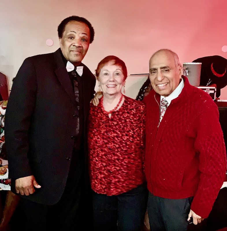 Frank Avila for &amp; beautiful wife Sherry celebrating Mother's Day @ Vision's Stepper's Affair w/ activist Andrew Holmes, advocating for victims of gun violence &amp; pleading for justice. Three great dancers, even greater passion for community! <a href="/MWRDGC/">MWRD</a> #voteAvila #VoteDemocrat
