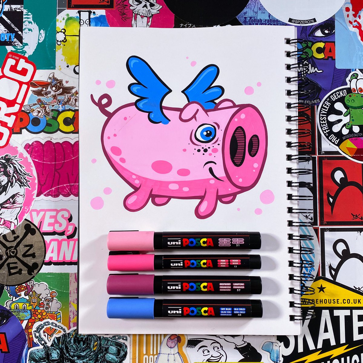 thekorpacademy's tweet photo. I love this one 💖💖💖 the wings were a bonus as we had a little extra time at the end of the session 🐽🐷
.
.
#KorpAcademy #PoscaClub #Art #Doodle #Drawing #PoscaFeature #Posca #PoscaPens #PoscaArt #PoscaMarkers #HowToDraw #DrawingTutorial #CharacterDesign #Illustration #PenArt https://t.co/whFFXb1j7Q