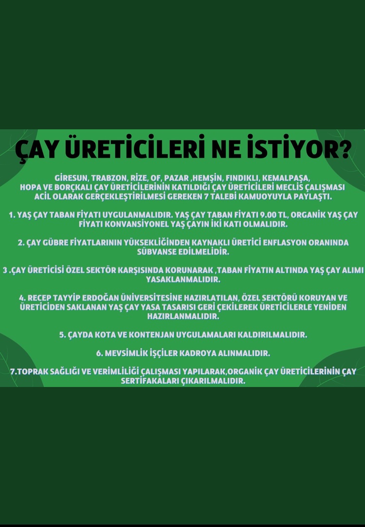 #ÇaydaSömürüyeSon