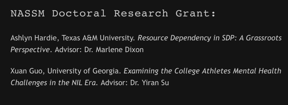 Dr_YiranSu's tweet photo. Thanks @NASSM for supporting this meaningful research project. Sarah @SarahGuo2022 is my first student. It is my pleasure to work with a promising young scholar with great personality and integrity 🙌. @SportMgmtUGA https://t.co/LAYIh0evvn