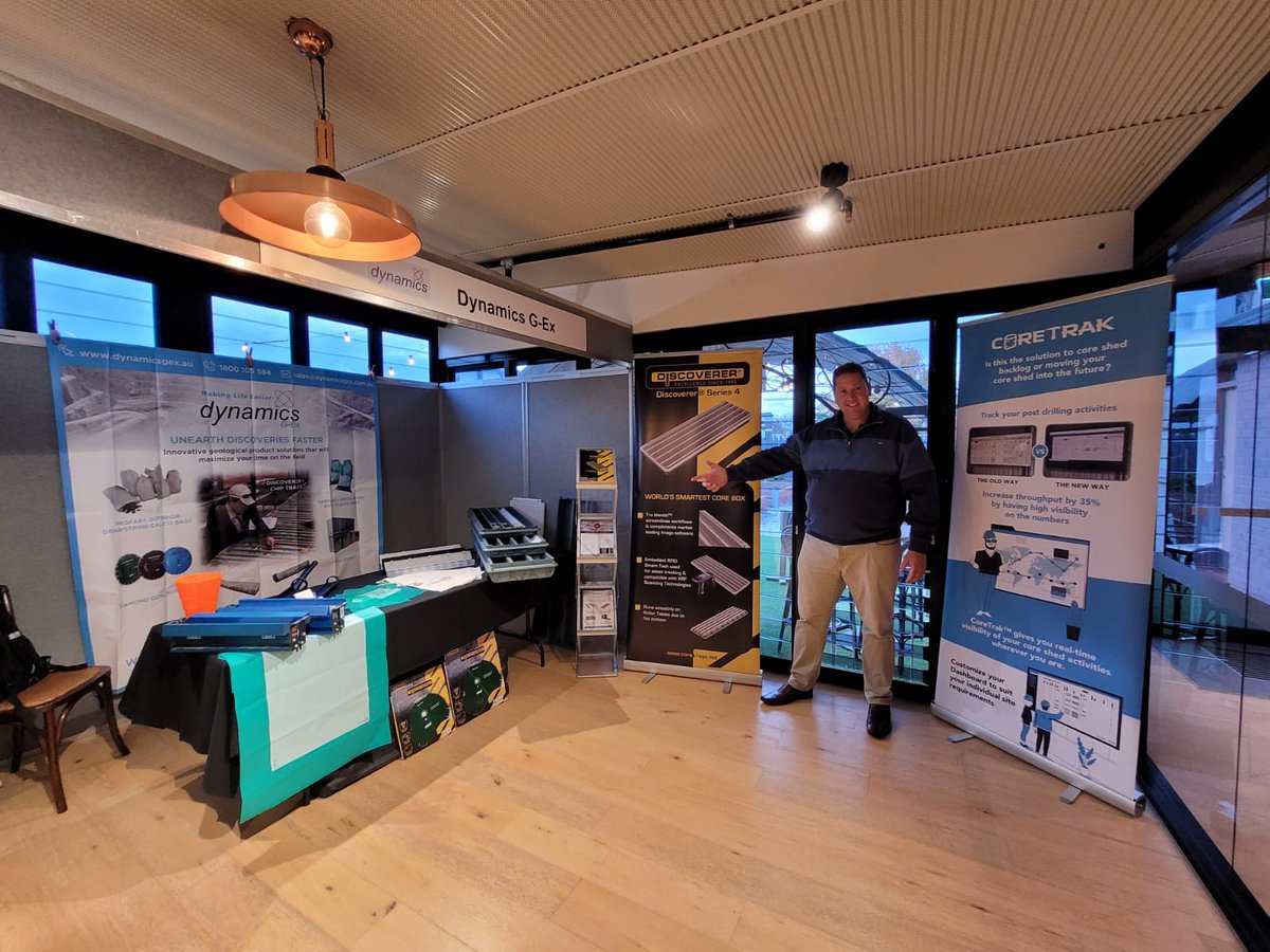 Dynamics_GEx's tweet photo. Today is Mines and Wines 2022! Make sure Laurie Yeo runs you through Dynamics' latest innovations for the industry.

If you still haven't grabbed your Geological Timescale Beer Mug or Magnetic Scriber Lanyard, register at the booth or near the onsite bar! 🍻 https://t.co/hioiwJrbJF