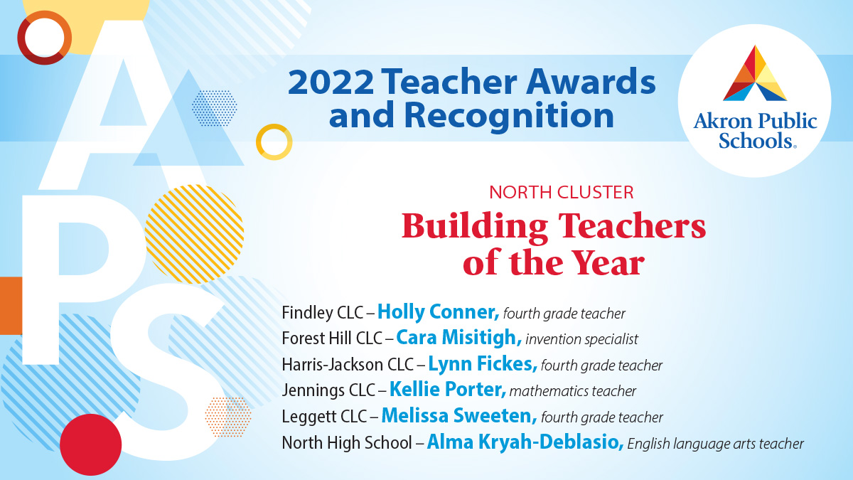 Congratulations to the 2022 building teachers of the year in the North cluster! Check back throughout the week to learn the winners from the other clusters, and next week for the district’s teacher of the year finalists.