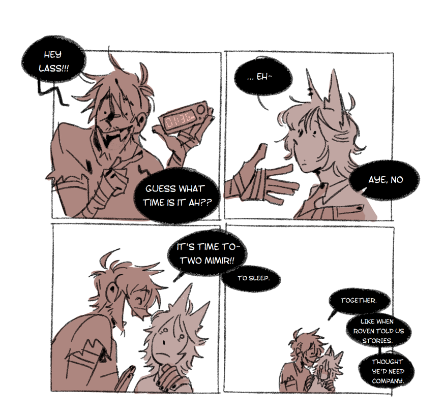 he's the punk-looking friend that's actually a very very very soft himbo who deeply cares for his bestie and might show it in the most unexpected ways :) 
