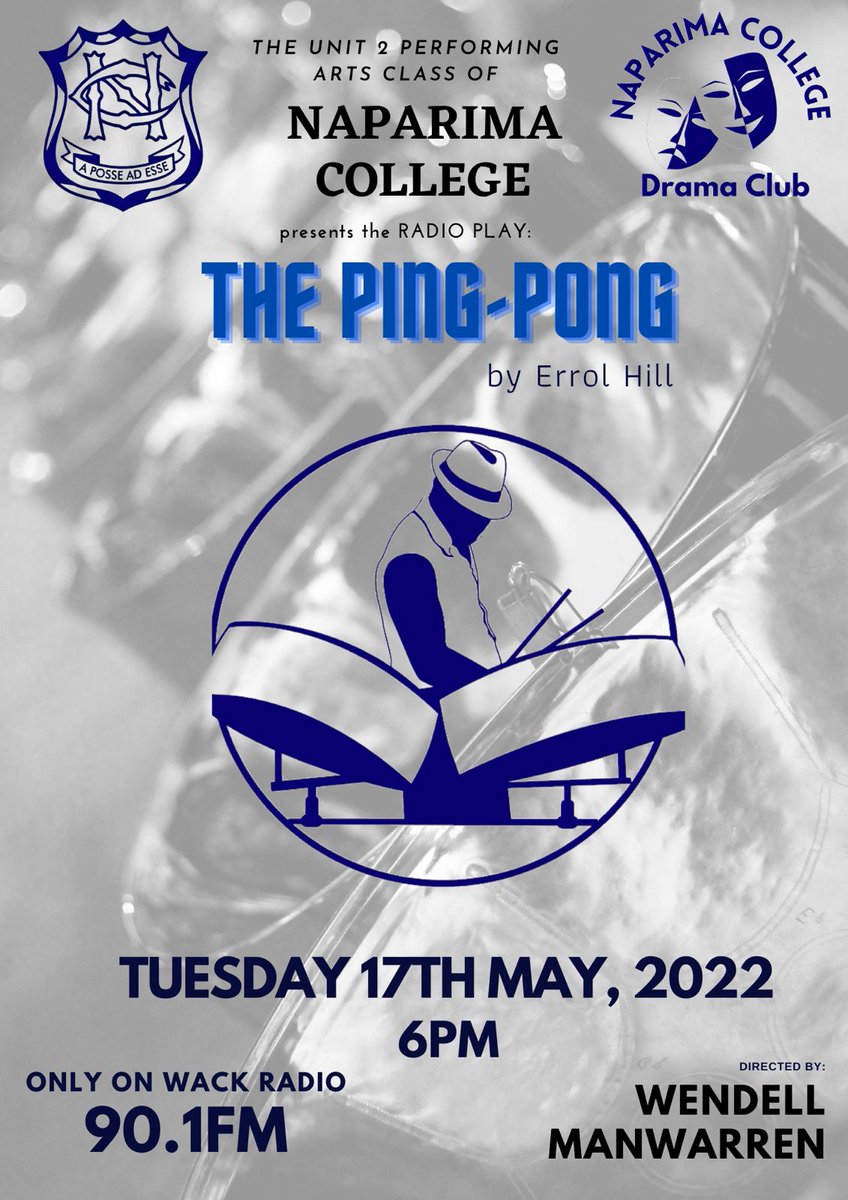 Wack901FM's tweet photo. Treat yourself to the nation's young talent, and the mesmerizing sounds of steelpan with 🎼"The Ping-Pong"🎼 a Radio Play by Errol Hill and directed by Wendell Manwarren by the students of Naparima Boy's CAPE Unit II Performing Arts class. Join us on May 17th!! https://t.co/kwgCYNygT1