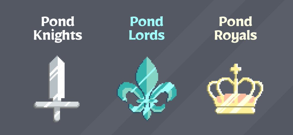 thegreatpond's tweet photo. Are you a Knight, Lord or Royal? 👀

Here's a closer look at our new holder Discord badges designed by our lovely marketing artist @wagyubeefcurry 😍 https://t.co/wCjikE0k97
