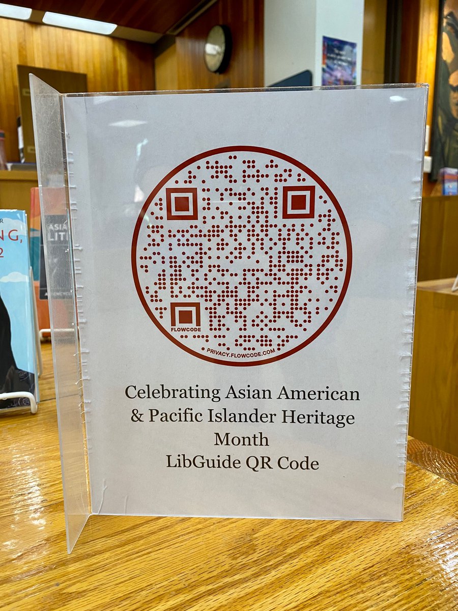 SMLionsLibrary's tweet photo. @SMLions stop by the @SMLionsLibrary &amp; check out some of the books on display celebrating #AAPIHeritageMonth. Use the #QRCode to access myriad resources, including #databases, &amp; works from #AAPI authors, artists, dancers, &amp; chefs. #library #SMLionPride #smlearns #SMLionsLibrary https://t.co/FUKYtYSxbI