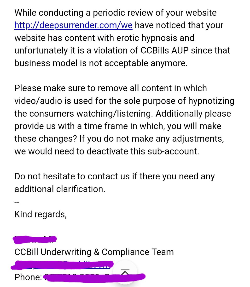 Amethyst_Hypno's tweet photo. Well, there goes my credit card processor

Heads up to anyone who uses CCBill https://t.co/tZIEQ9wRHV