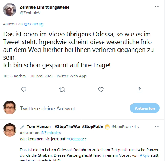 KonProg's tweet photo. Gesittete Gespräche mit den Faktenfüchsen aus #Putingrad: Ich liebs einfach. 😍😍😍
Dieser Kandidat findet, es wäre *extrem* unfair, wenn sich die UA Armee wehrt und in den Städten Munition lagert. Wenn das aber RU Städte (z.B.: Belgorod) genau so machen, sei das hingegen fair. https://t.co/kWV3344bjR