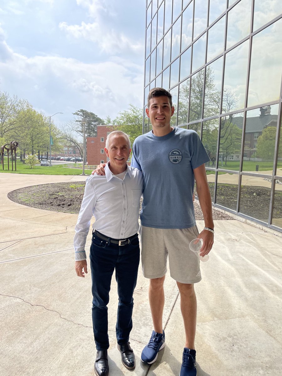 Tremendous to catch up with ⁦<a href="/NWMOSTATE/">Northwest Missouri State University</a>⁩ ⁦<a href="/NorthwestAlumni/">Northwest Alumni</a>⁩ ⁦<a href="/RyanHawkins8/">Ryan Hawkins</a>⁩! Loves his alma mater; our beautiful campus; &amp; the coaches, faculty &amp; staff who helped him succeed. Congrats on receiving your fourth degree this Friday! Clear waters ahead, Hawk!