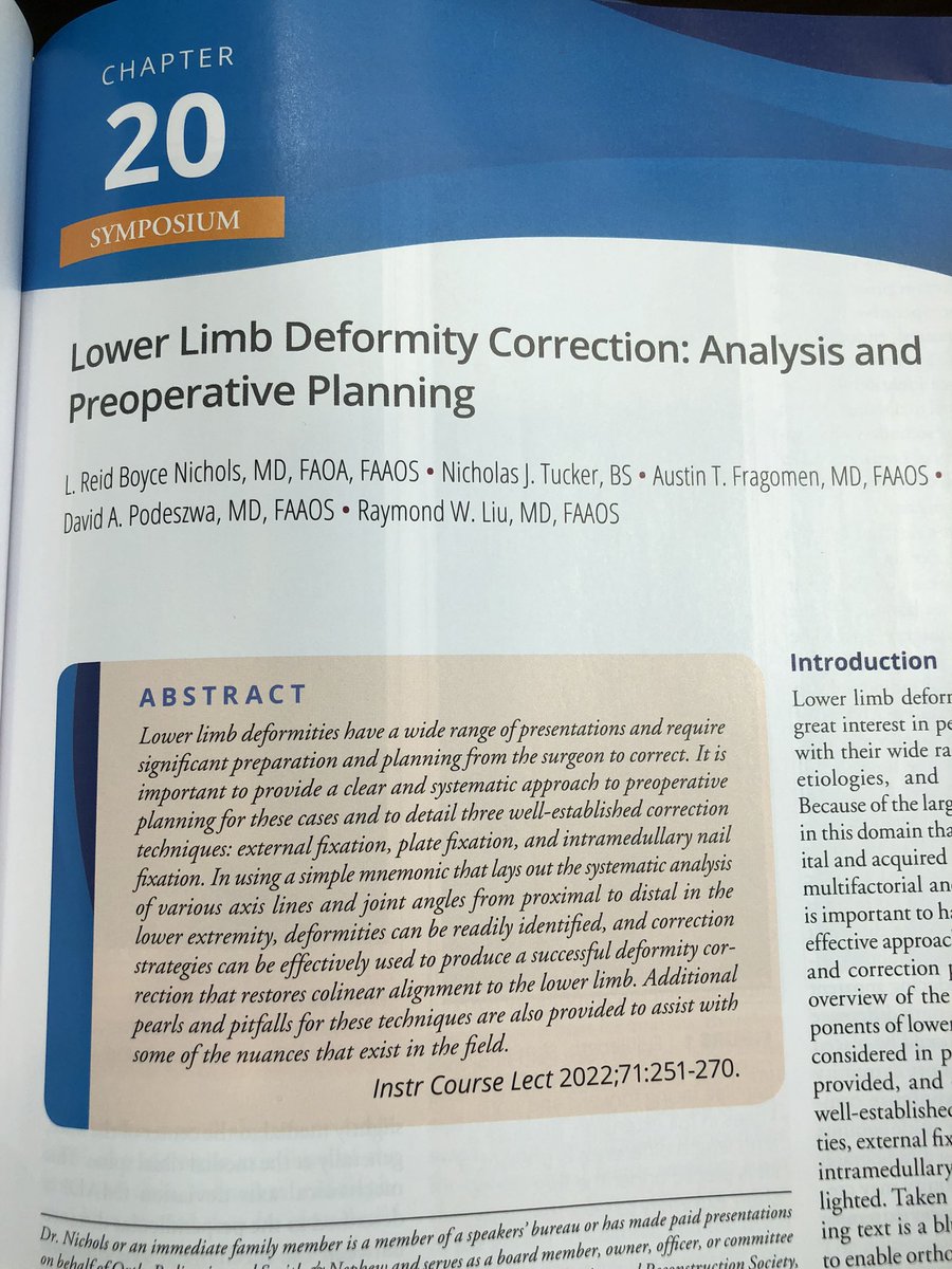 Congrats to the LLRS for reclaiming our symposium at AAOS and getting a publication out of it as well! Great work PL on getting this done.