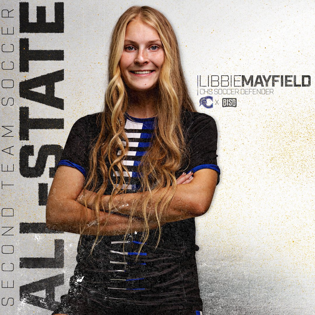 BurlesonISD's tweet photo. Congratulations to Libbie Mayfield for achieving 2nd Team All-State by the Texas Association of Soccer Coaches! #BISDstandout

@BurlesonSports | @CHSLadySpartans https://t.co/BUo7hUKpdv