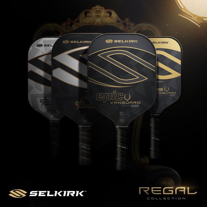 SelkirkSport's tweet photo. Our most popular ever release has returned ⚫️🟡⚫️🟡

The Regal Black collection is back and ready to take the crown. Available NOW in VANGUARD 2.0 and AMPED 🙌⬇️

https://t.co/jRmexIZnCd

#TheRegalCollection #SelkirkSport #WeArePickleball https://t.co/DWk3V3bBmc