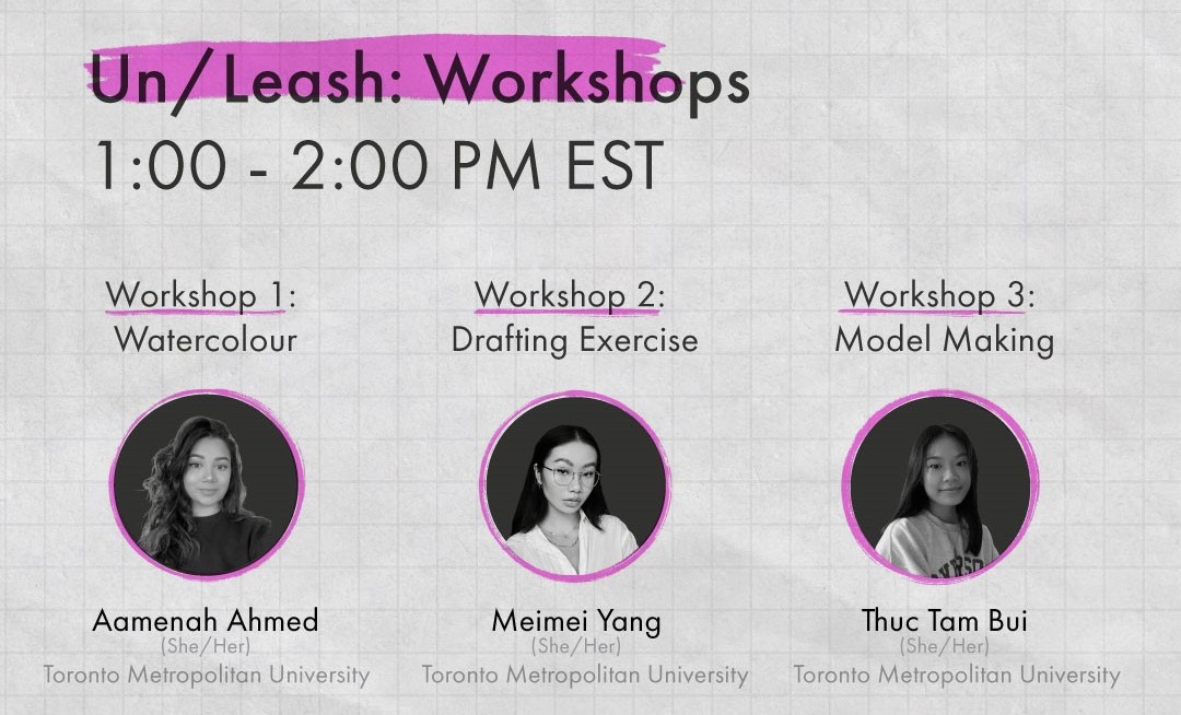sid_tmu's tweet photo. @sid_tmu's Year End Show, Un/Filtered Day 3: Un/Leash: Watercolour, Drafting, &amp; Model Making Workshops with Aamenah Ahmed, Meimei Yang, and Thuc Tam Bui . Sunday, May 15 1:00-2:00 PM EST. Register here: https://t.co/IQyUXzgAfP https://t.co/BRCctTQcFp
