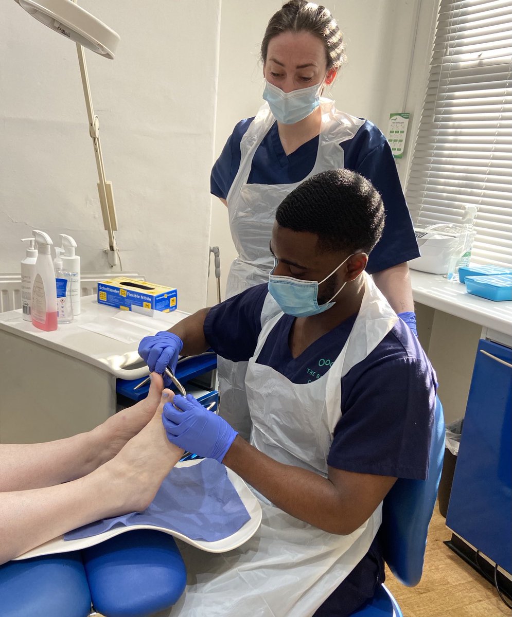 PodiatryBridge's tweet photo. Lovely to see you back in the clinic today Kirsty! We wish you well with the last of your final exams. 
⁦⁦@PodiatryCareers⁩ #podiatry #salforduni https://t.co/1W58augd5J