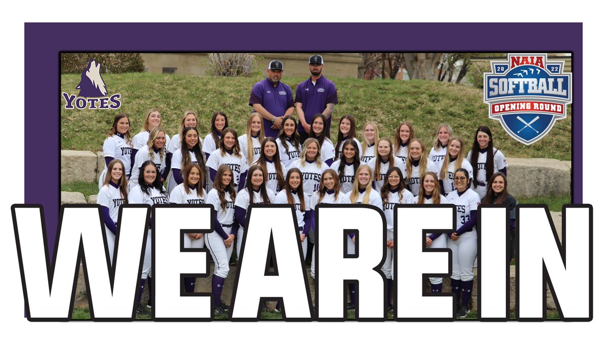 YoteAthletics's tweet photo. SOFTBALL | @YoteSoftball is headed to 
University of Science and Arts of Oklahoma - Chickasha, Oklahoma as the No. 2 seed. The Yotes will face the No. 3 seed Ottawa (Kan.) on Monday, May 16 at 2:30 p.m. (CST). More details to come later. #WhyNotUs https://t.co/fi5ffwv1i4