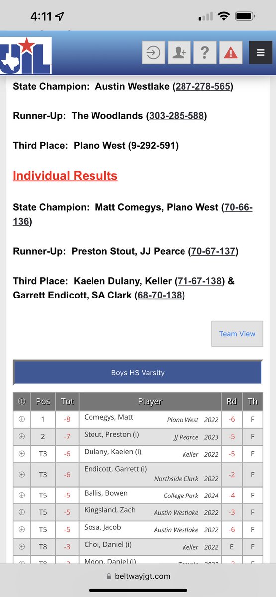 counselorproa's tweet photo. So proud of you Garrett! You have a bright golfing future ahead of you. Keep your head up and be proud of your amazing season. Mississippi State is next! @ClarkTexasGolf @NISDClark @ClarkCounsDept #ClarkTexas https://t.co/AX9dc3Fpnm