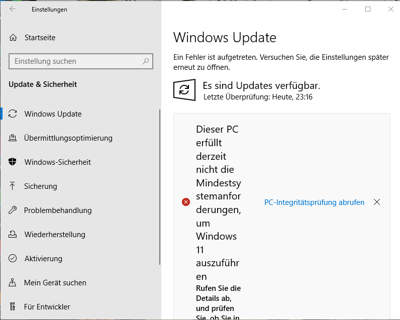 marillion13's tweet photo. WHAT THE FUCK??? #FCKwindows10 spinnt schon wieder rum!!! #RienNeVasPlus. Gute Nacht.
#FCKwindows10 Updates werden WIEDER NICHT INSTALLIERT, trotz UPGRADE auf die neueste Version neulich, mir reicht es jetzt dann bald mit der SCHEISS VERSION!!!
@MicrosoftHilft https://t.co/Mec9SriiWD