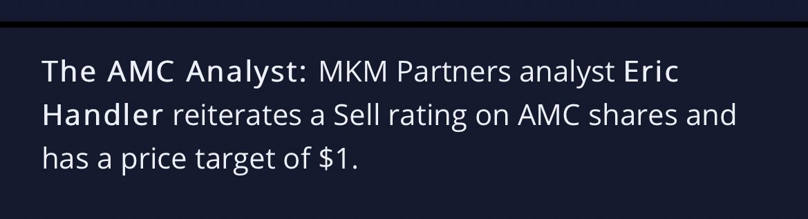 Relentless_8's tweet photo. $AMC worth $1? ๐ค๐คฃ Okay Eric I get you think itโs overvalued, but a dollar?! Someoneโs about to join #NotAPenny Rich pretty soon. #NotADollar https://t.co/UgTiwhkuS8