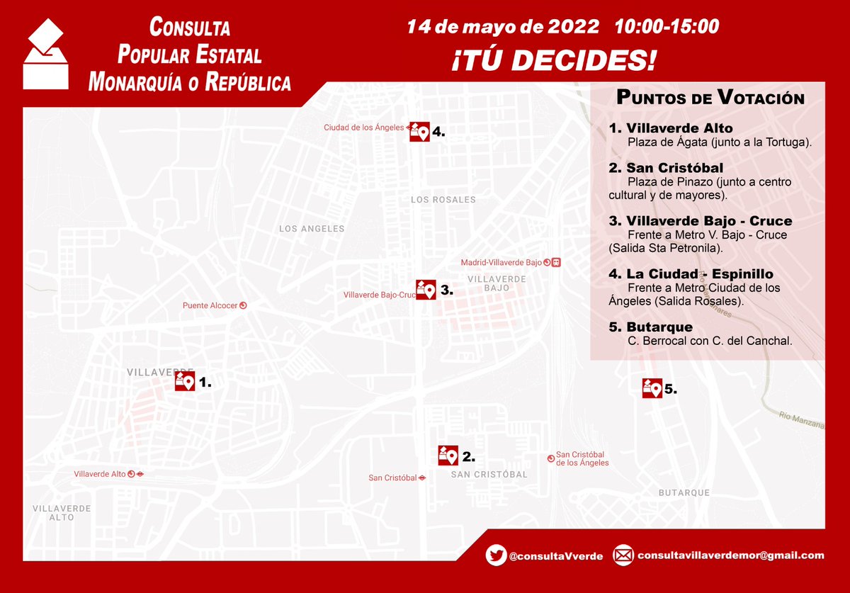 El sábado 14 de mayo, de 10:00 a 15:00, podrás votar en todas las mesas que hemos puesto en todo el distrito, donde podrás expresar que forma de estado quieres.

✊ <a href="/consultaestatal/">Plataforma Consulta Popular Estatal</a> 
#14Mayo2022TúDecides #ConsultaPopularEstatalMoR