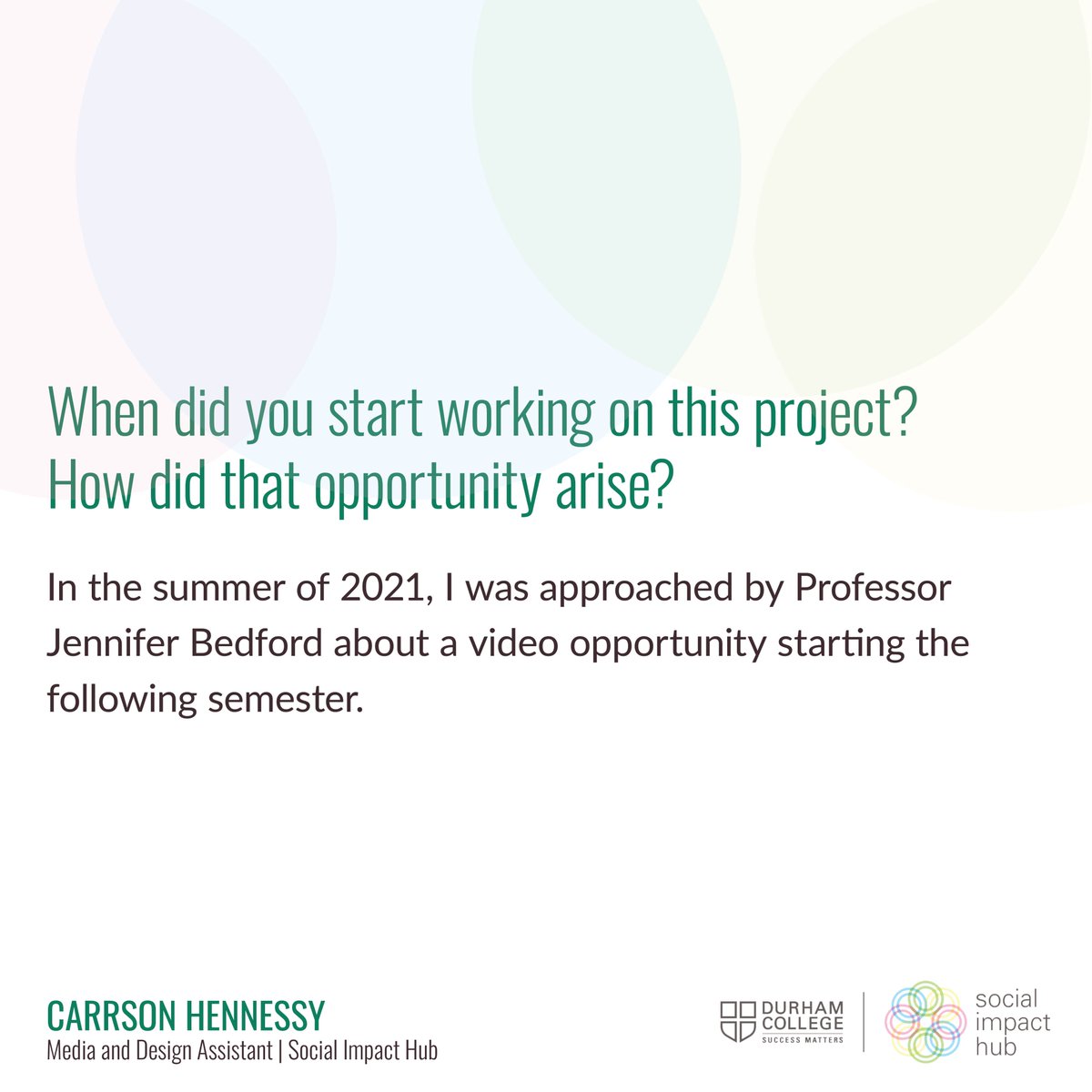 dc_socialimpact's tweet photo. Meet Carrson Hennessy, a #StudentofAppliedResearch working on the “Social innovation in applied research: Mobilizing knowledge and co-designing a path forward” project led by Nicole Doyle, Teresa Goff, Jennifer Bedford, and Lorraine Closs with funding from @sshrc_crsh (1/2) https://t.co/AttaKCLlzo