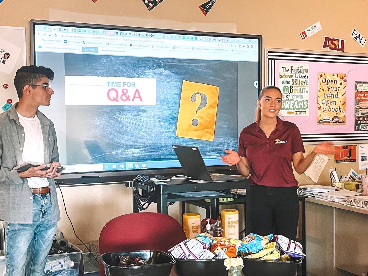 asupsichi's tweet photo. Last week, Psi Chi and the DEIBC collaborated to give a presentation to high school students on college readiness at the Girls Leadership Academy of Arizona. This presentation discussed scholarship opportunities, leadership positions, and ways to get involved within psychology! https://t.co/iRz69gYoLM