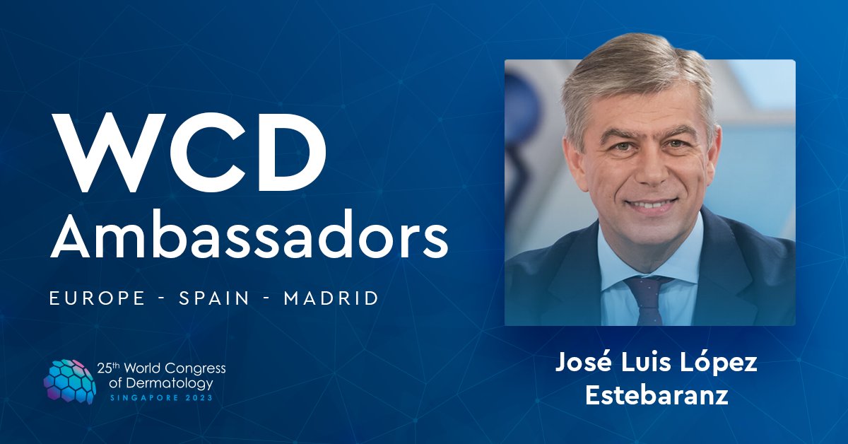 WCD2027's tweet photo. #WCD2023Singapore is tapping on a worldwide dermatology community. Dr. José Luis López Estebaranz is one of our eminent and influential #WCDAmbassadors, he will be sharing his scientific knowledge during the Congress.

#skinhealth4theworld #dermatology #ildsderm @ILDSDerm https://t.co/1L9G4gVyzi