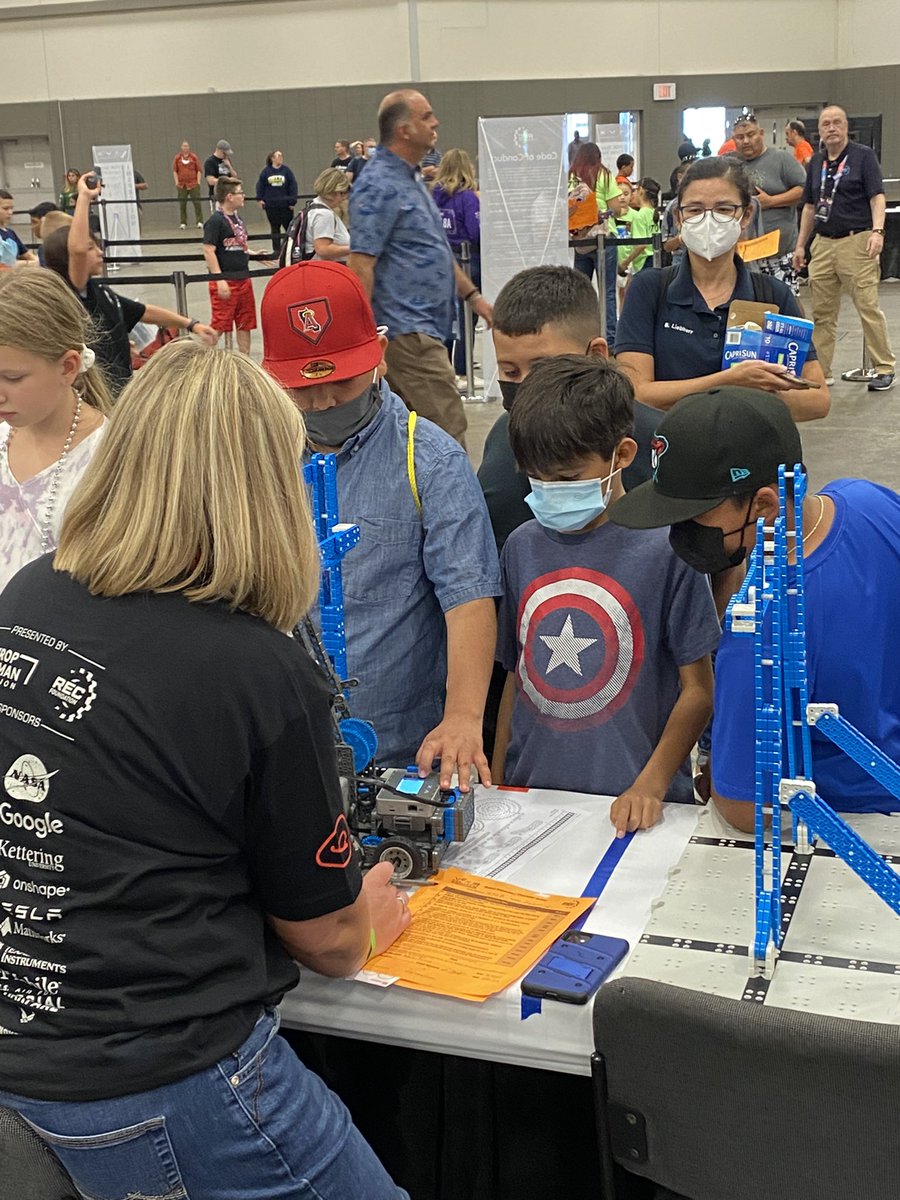 IndyESSTEM's tweet photo. Robots passed inspection and we have our yeehaw swag. Excited for tomorrow! @SouthGateCoS @lausdLDE @LASchools #LAUSDMagnets #vexworlds https://t.co/AlsJ6KNkOp