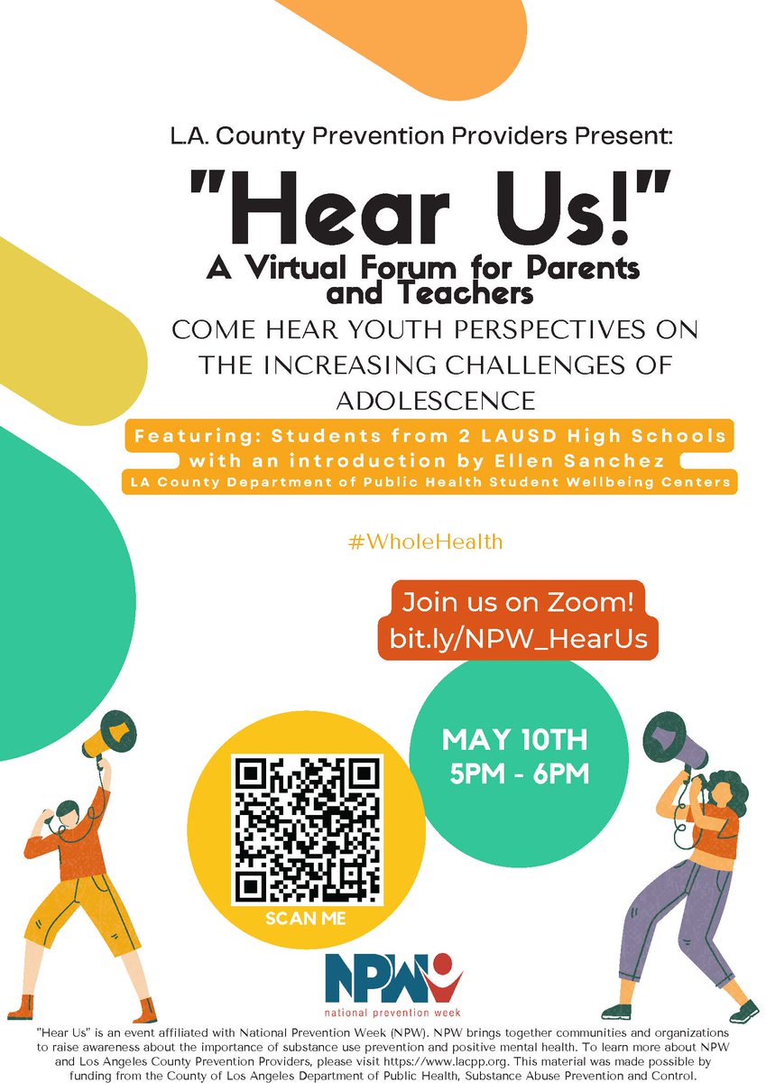IPS_LAMedia's tweet photo. Tonight! 5pm Pacific. Log on to hear high school students say what's on their minds. Let's take time to learn from our youth. #preventionweek #wholehealth #lausd https://t.co/muGXmfPp09