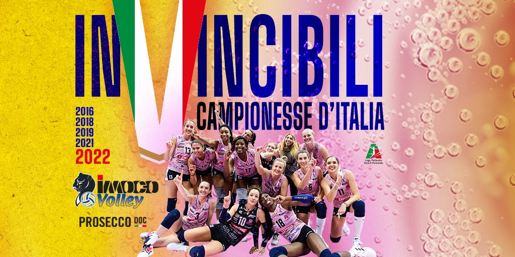 ImocoVolley's tweet photo. 💛💙 TRIONFO PANTERE 💛💙
🎉 CAMPIONESSE D'ITALIA PER LA QUINTA VOLTA 🏆
#siamotuttipantere #imoco10 #scudetto https://t.co/ucXTYDtNQQ