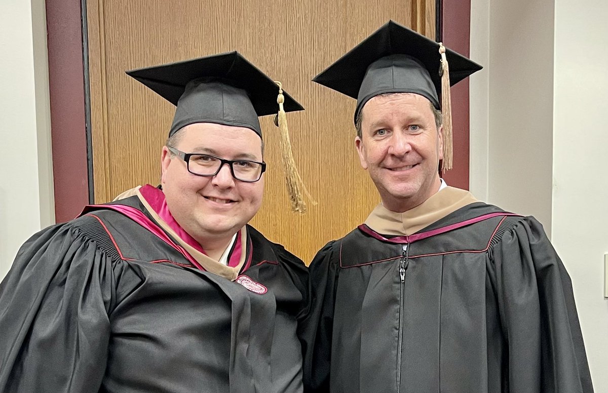 JoeGlover's tweet photo. A great Commencement at IU Southeast last night. My first as a member of the platform party. I had to get a photo of two ADβs out of our normal element to commemorate the day! π #GoGrenadiers #GoHoosiers #iusgrad22 @ScottDolson https://t.co/e6lsFS8LFE
