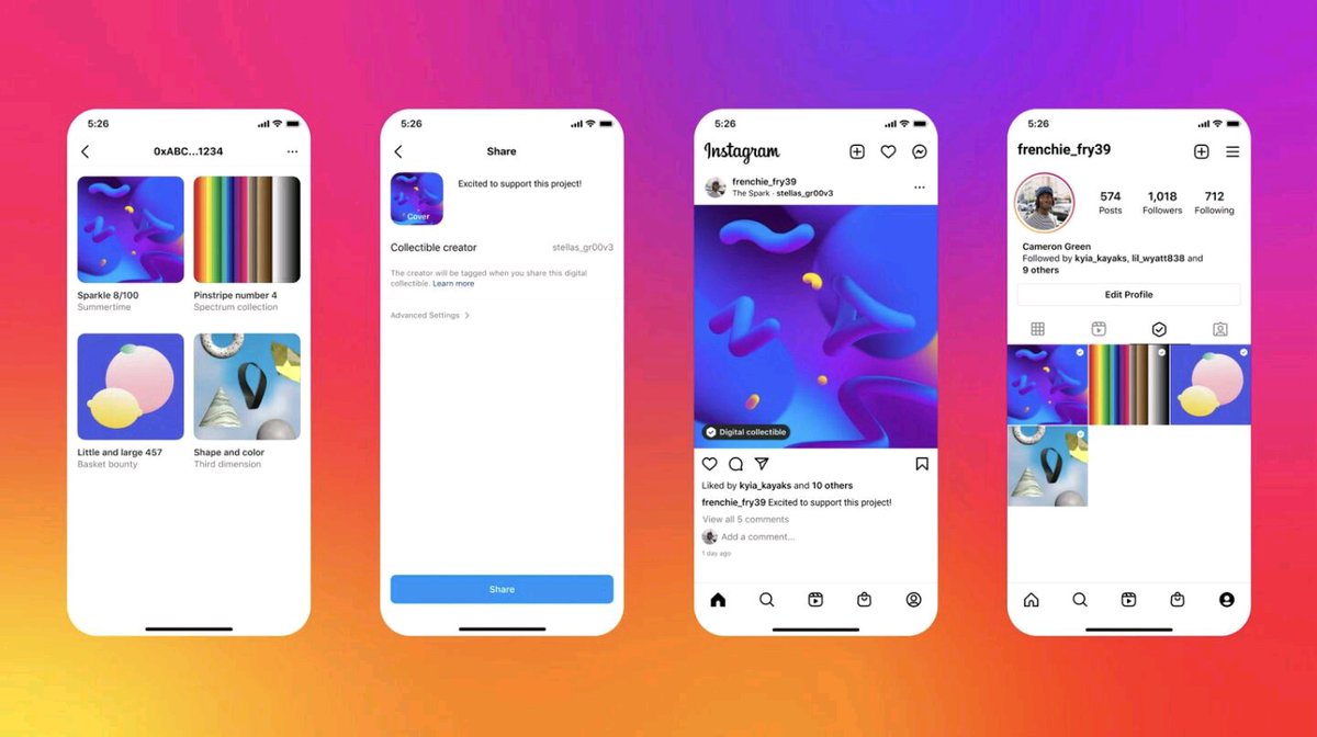 JJHayyaX's tweet photo. Example of how @MetaMask etc will integrate with @instagram... Decentralised meets centralised... #web3 #nfts #cryptohead https://t.co/NdrYQHBY9V