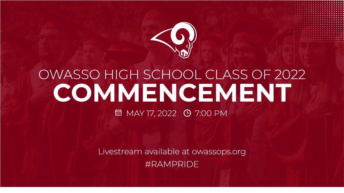 OwassoSchools's tweet photo. Class of 2022 ... can you believe that graduation is ONE WEEK from tonight?!? For more information about graduation, including a livestream link for the ceremony, visit: https://t.co/QELJki9sBF #RamPride https://t.co/zvmo0iWFb1