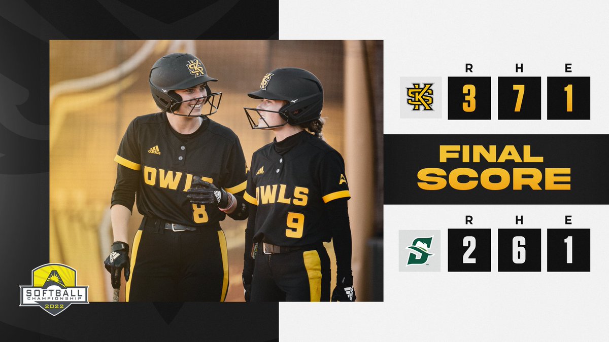 KSUOwlsSB's tweet photo. KATIE GREEP ADVANCES THE OWLS 👏
We will play No. 3 North Florida at 3:00 p.m. tomorrow!!
#OneHeart | #OneKS https://t.co/hWY2Oo7CFP