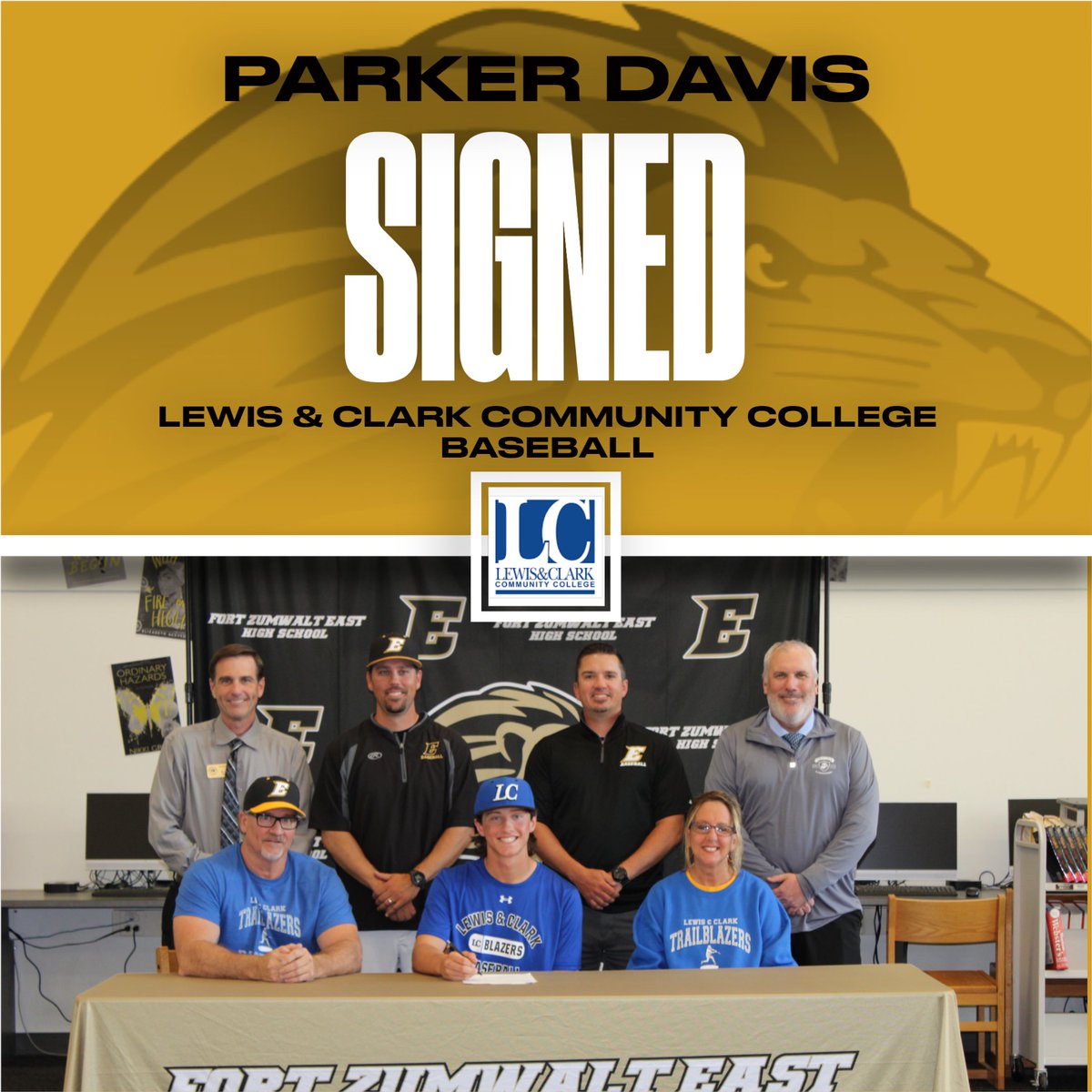 fzeactivities's tweet photo. Big Congrats to Parker Davis, who has signed with Lewis &amp; Clark Community College to further his education and baseball career! https://t.co/2InaMjqqz8
