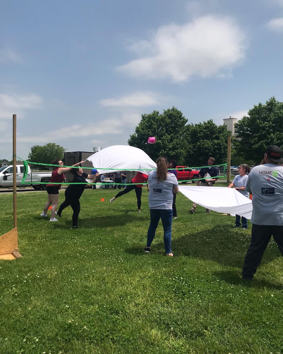 LNdepot's tweet photo. What a fun way to let off a little steam with many of our friends at the Hospitality Olympics! The bed bug toss had some really fierce competition!  #ilovebg #teambuilding #hospitalityolympics #gametime #letoffsteam https://t.co/vT76vyFn3t
