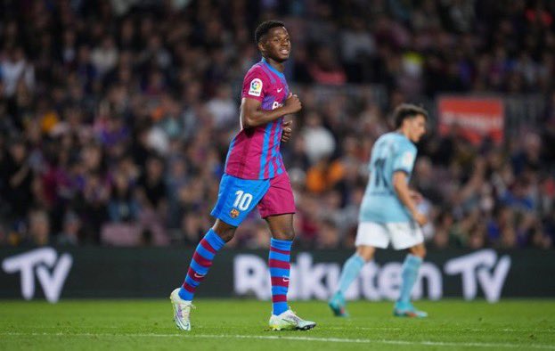 AnsuNewz's tweet photo. Ansu Fati vs Celta Vigo (5/10/22)
• 39 Minutes played
• 18(16) Passes attempted (succ.)
• 1(1) Long balls (acc.)
• 1 Foul won
• 6.7 SofaScore Rating https://t.co/gkwrPK3SzI