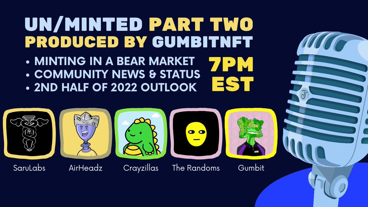 GumbitNFT's tweet photo. when @elonmusk starts rolling out twitter updates, they'll hopefully include the ability to schedule more than one #TwitterSpace in advance! Part 2 of tonight's dialogue will continue in the same place as Part 1 - one link to rule them all! https://t.co/epAF0Avs7y https://t.co/tSZoUaucWN