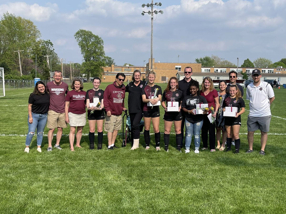 ChampaignSoccer's tweet photo. Congratulations and good luck to our Seniors- Audrey Larson, Kinsley Stillman, Lainey Somers, Karis Avant and Claudia Larrison!! https://t.co/651d9Nex7I