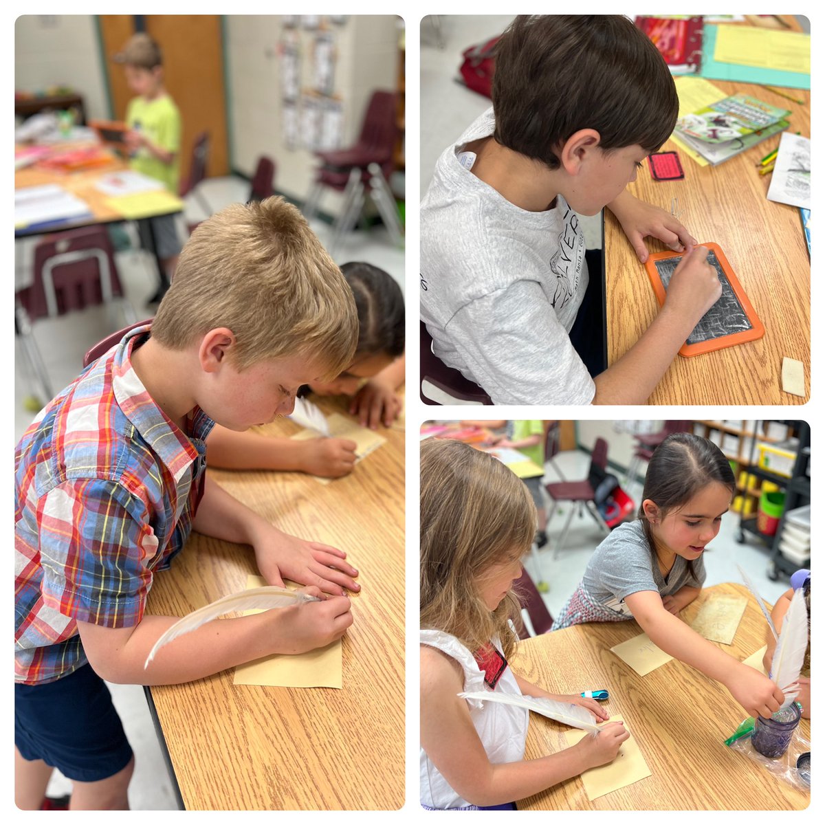 MrsRiley_MVES's tweet photo. It was a beautiful day for Apple Valley School where students continued mapping out the town and tried out slate and quill writing. πͺΆ#firstgradeadventures https://t.co/RN1QTdMI9W