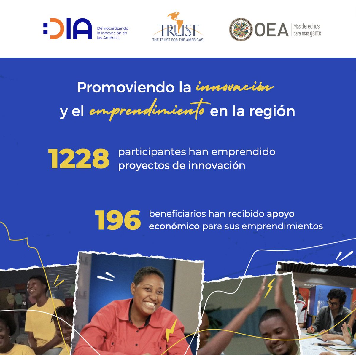 Trust4Americas's tweet photo. A través de nuestro #ProgramaDIA buscamos promover los emprendimientos creativos, innovadores y con impacto social en la región. https://t.co/87B3wGlC6R