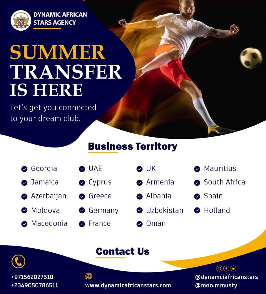 dynamicAstars's tweet photo. Summer Transfer is Here Again, let's connect you to your dream club if you know you got want it takes to be there. Visit
https://t.co/9rLFAeXURK
for more info
Contact +971562027610 +2349050786511 
Follow our social media handle  @dynamicAstars 
#believetheprocess #NeverGiveUp https://t.co/dj6xHpATI7