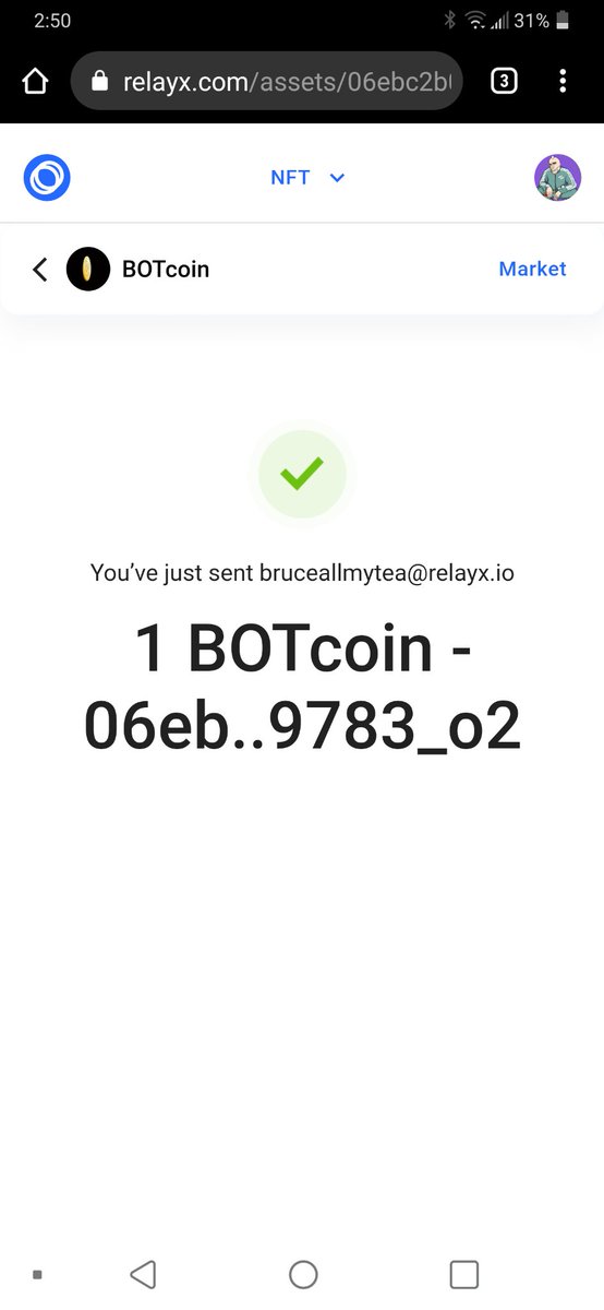 BSVGeir's tweet photo. @SenorBrucee @CrazyRobotNFT @relayxio That #MetaElegantBot is perfect for you.
#BOTCoin sent. I apologize for the wrong handle - old habit. ๐ https://t.co/39r7JQMYit